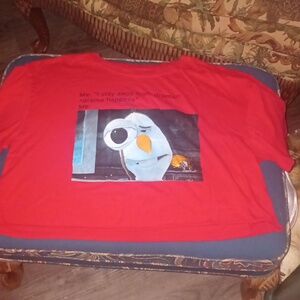 Olaf red crop top tee Disney